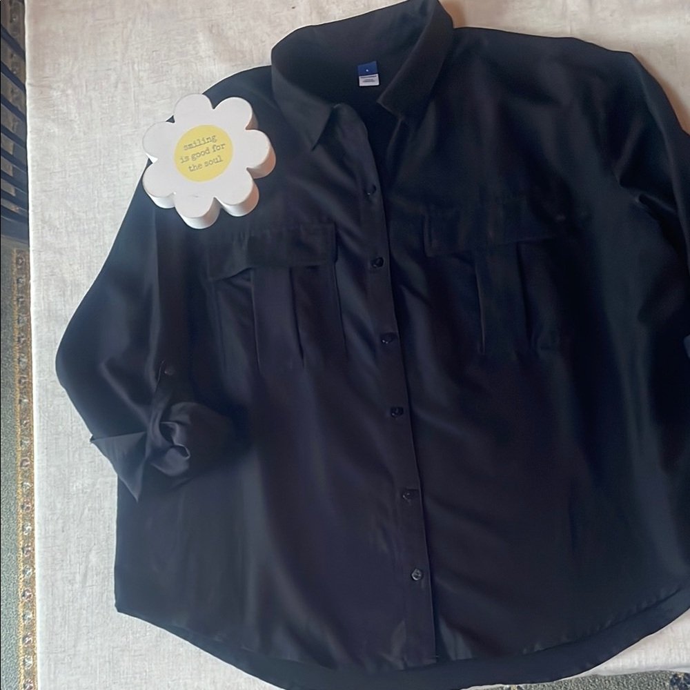 Black Button-Up Blouse